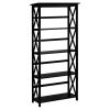 Tall 5-Tier Bookcase in Black Wood Finish