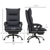 Double Padded Executive Massage Heated Office Chair Charcoal