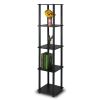 5-Tier Square Corner Display Shelf Bookcase in Espresso/Black