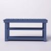 Blue Wood 2-Shelf Shoe Rack Storage Bench - 150 lbs. Weight Capacity