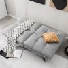 Modern Mid-Century Grey Imitation Linen Upholstered Futon Sleeper Sofa Bed