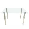 Modern 47-inch x 27-inch Tempered Glass Top Dining Table