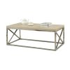 Modern Rectangular Coffee Table with Natural Wood Top and Metal Legs