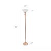 Rose Gold Copper Finish Metal Floor Lamp Torchiere with White Glass Shade