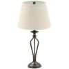 Traditional Bronze Metal Finish Table Lamp with Beige Linen Shade