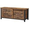 Farmhouse TV Stand Entertainment Center w/ Sliding Wood Doors for TV up to 50-in