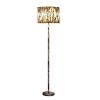 Animal Print Floor Lamp with Tiger Stripe Faux Suede Drum Shade