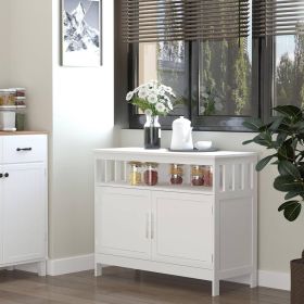 Modern Dining Storage Cabinet Buffet Sideboard Accent Table in White Wood Finish