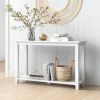 Modern Coastal Farmhouse Console Sofa Table in White Wood Finish