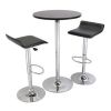 Set of 2 Modern Air-Lift Adjustable Bar Stools with Black Seat