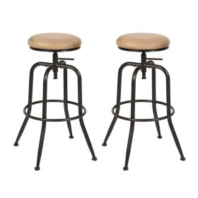 Walker Industrial Counter Bar Stools, SUEDE PU (Set of 2), Height adjustable