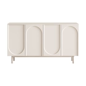 55.1" Modern Arched Door Buffet Wide Sideboard with Storage