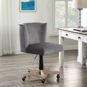 Grey Swivel Office Chair with Casters