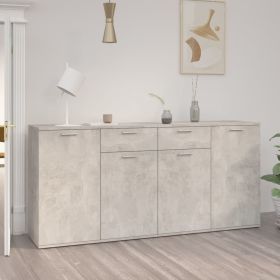 Sideboard Concrete Gray 63"x14.2"x29.5" Engineered Wood