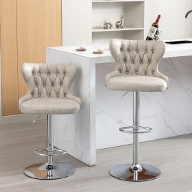 Swivel PU Barstools Adjusatble Seat Height from 25-33 Inch