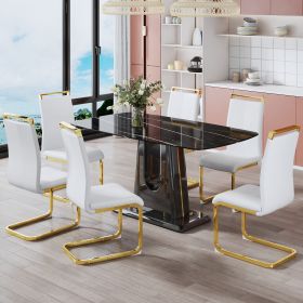 1 table and 6 chairs. Modern