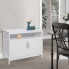 FCH Transparent Double Door Side Cabinet White