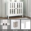 FCH Transparent Double Door Side Cabinet White