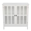 FCH Transparent Double Door Side Cabinet White