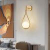 Set of 2 Modern Golden Wall Sconces with Opal Glass Globe, Mid-Century Design, Luxury Wall Lights for Bedroom, Living Room, Hallway (No Bulb)