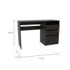 Dublin Three Drawer Computer Desk; One Shelf -Black