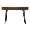 Mango Wood Writing Desk with Two Drawers and Tapered Legs, Brown