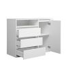 Storage cabinets with LEDs, 3 drawer sofa side cabinet,Drawer chest with open storage space,44.48x15.74x32.60 Inches