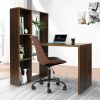 47.2"W X 19.7"D X 29.5"-54.3"H 2 in 1 computer desk/ L-shape Desktop with shelves - WALNUT