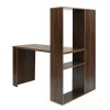 47.2"W X 19.7"D X 29.5"-54.3"H 2 in 1 computer desk/ L-shape Desktop with shelves - WALNUT