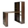 47.2"W X 19.7"D X 29.5"-54.3"H 2 in 1 computer desk/ L-shape Desktop with shelves - WALNUT