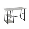 47.4"W X 19.7"D X 28.9"H Wooden Desk with 2 Storage Racks - GREY & BLACK