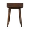 Mango Wood Writing Desk with Two Drawers and Tapered Legs, Brown