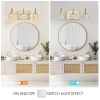 Modern Crystal Bathroom Vanity Light, 3-Light Golden Wall Sconce with Clear Glass Shade, Elegant Wall Mount Lighting for Bathroom, Powder Room, or Van