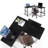 43.5"W X 27.6" D L-Shaped Corner Computer Desk with Open Shelves, BLACK