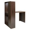 47.2"W X 19.7"D X 29.5"-54.3"H 2 in 1 computer desk/ L-shape Desktop with shelves - WALNUT