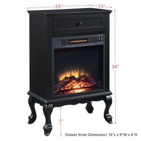 ACME Eirene Fireplace in Black Finish AC00854