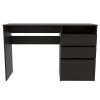 Dublin Three Drawer Computer Desk; One Shelf -Black