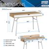 Techni Mobili Modern Multi Storage Computer Desk with Storage, Pine