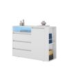 Storage cabinets with LEDs, 3 drawer sofa side cabinet,Drawer chest with open storage space,44.48x15.74x32.60 Inches