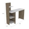 Vilna 120 Writing Desk ; Four Shelves -Light Oak / White