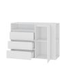 Storage cabinets with LEDs, 3 drawer sofa side cabinet,Drawer chest with open storage space,44.48x15.74x32.60 Inches