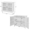 FCH Transparent Double Door Side Cabinet White