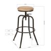 Walker Industrial Counter Bar Stools, SUEDE PU (Set of 2), Height adjustable