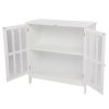 FCH Transparent Double Door Side Cabinet White