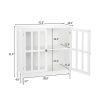 FCH Transparent Double Door Side Cabinet White