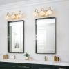 Modern Crystal Bathroom Vanity Light, 3-Light Golden Wall Sconce with Clear Glass Shade, Elegant Wall Mount Lighting for Bathroom, Powder Room, or Van