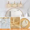 Modern Crystal Bathroom Vanity Light, 3-Light Golden Wall Sconce with Clear Glass Shade, Elegant Wall Mount Lighting for Bathroom, Powder Room, or Van