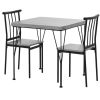 Modern 3-Piece Metal Frame Dining Set with Wood Top Table and 2 Chairs