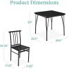 Modern 3-Piece Metal Frame Dining Set with Wood Top Table and 2 Chairs