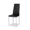 Set of 4 Modern High Back PVC Leather Dining Chairs with Metal Legs